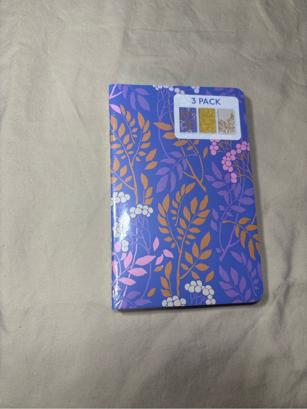 New Floral Pattern Notebooks Set of 3 - Purple & Gold Journal Diary
